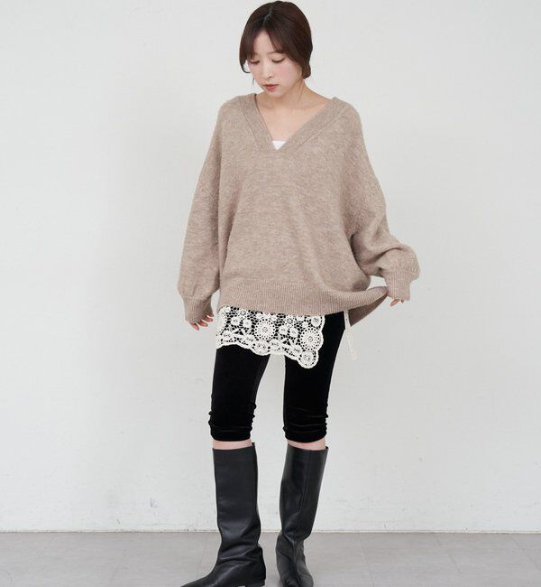  「【@kanako_ikiコラボカラー】【全骨格キレイ見え】ウェーブネックニット」|ニット・セーター|