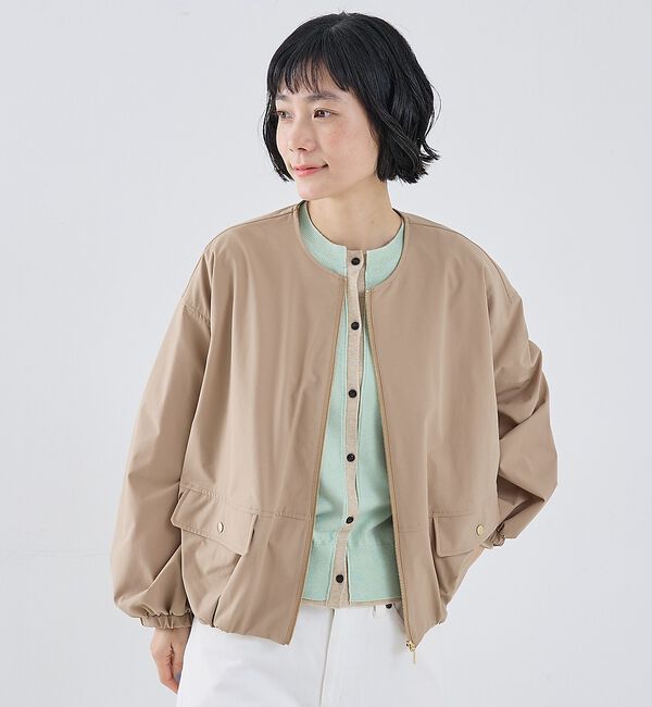 collex「2WAYボリュームスリーブジップアップブルゾン」|ブルゾン・スタジャン|ブラウン