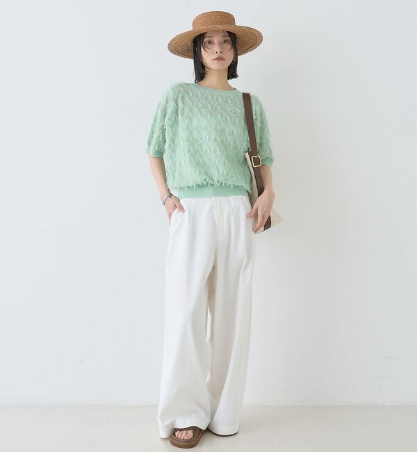 Rouge vif「ドットシアーフリンジニット」|ニット・セーター|