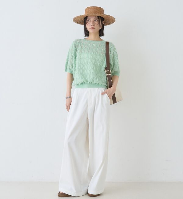 Rouge vif「ドットシアーフリンジニット」|ニット・セーター|