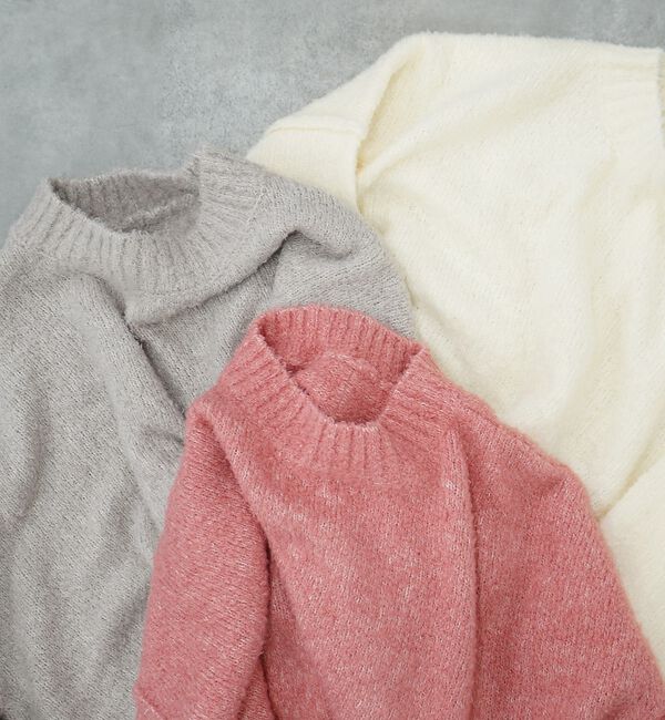 abahouse mavie「ブークレワイドスリーブショートニット」|ニット・セーター|