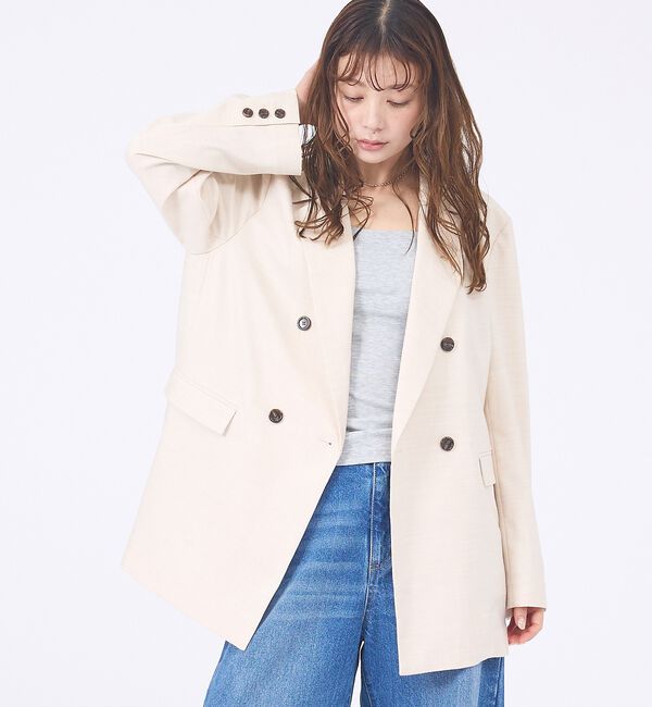 abahouse mavie「【セットアップ対応】ライトメランジダブルジャケット/長袖/シーズンレス」|その他|