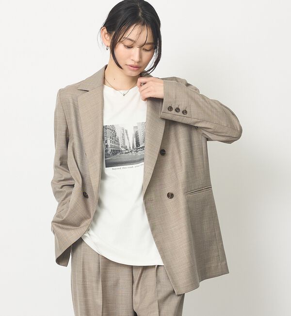 abahouse mavie「【セットアップ対応】ライトメランジダブルジャケット/長袖/シーズンレス」|その他|