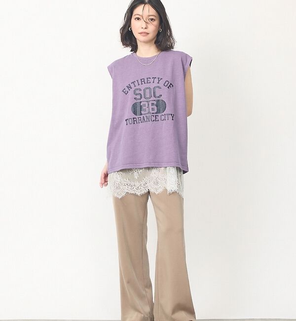 abahouse mavie「【ヴィンテージ風】ピグメントロゴノースリーブ【予約】」|Tシャツ・カットソー|