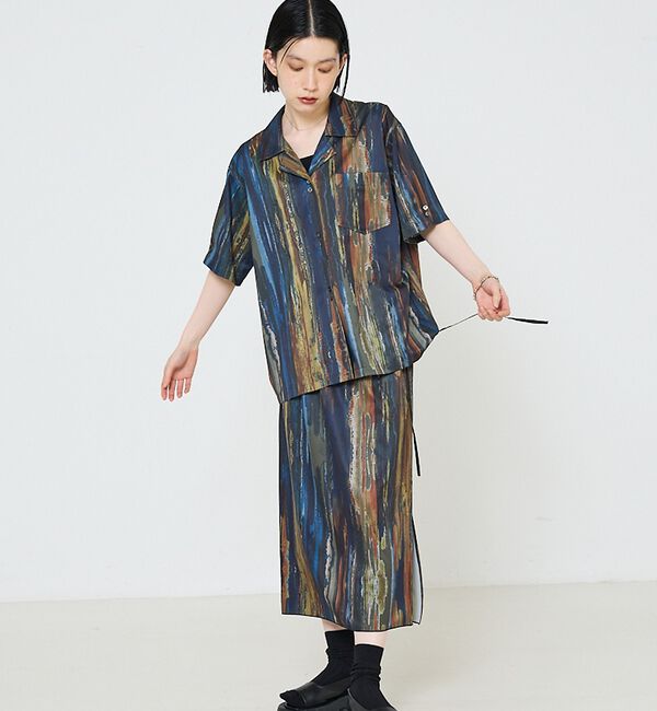 NOMINE「【セットアップ対応】ペイント柄 開襟シャツ」|シャツ・ブラウス|