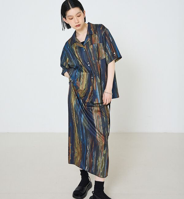 NOMINE「【セットアップ対応】ペイント柄 開襟シャツ」|シャツ・ブラウス|