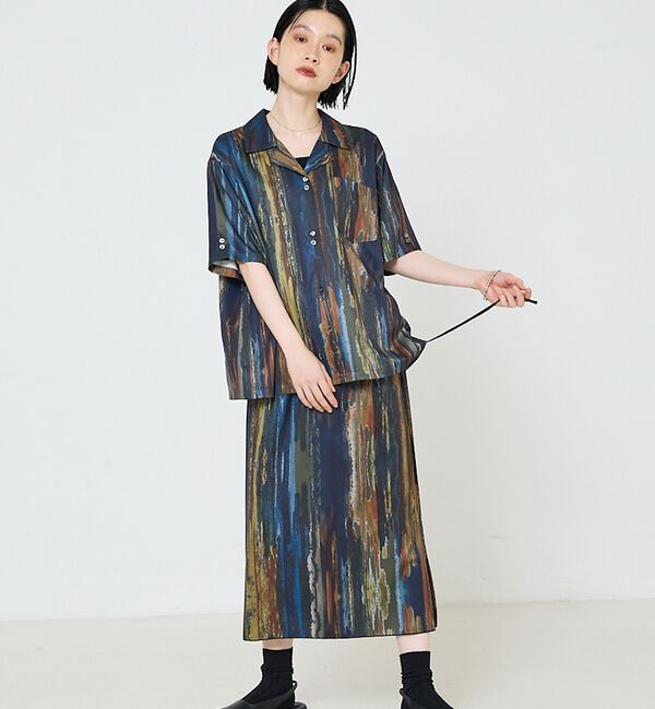 NOMINE「【セットアップ対応】ペイント柄 開襟シャツ」|シャツ・ブラウス|