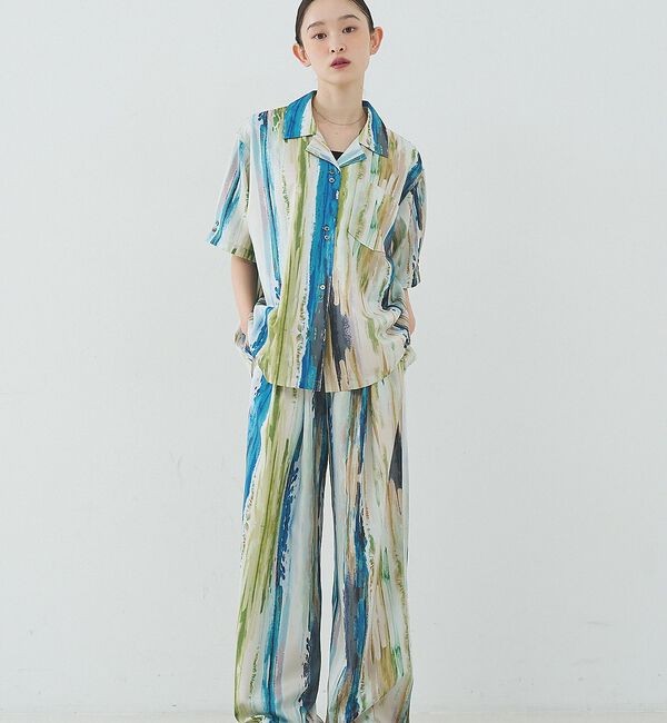 NOMINE「【セットアップ対応】ペイント柄 開襟シャツ」|シャツ・ブラウス|