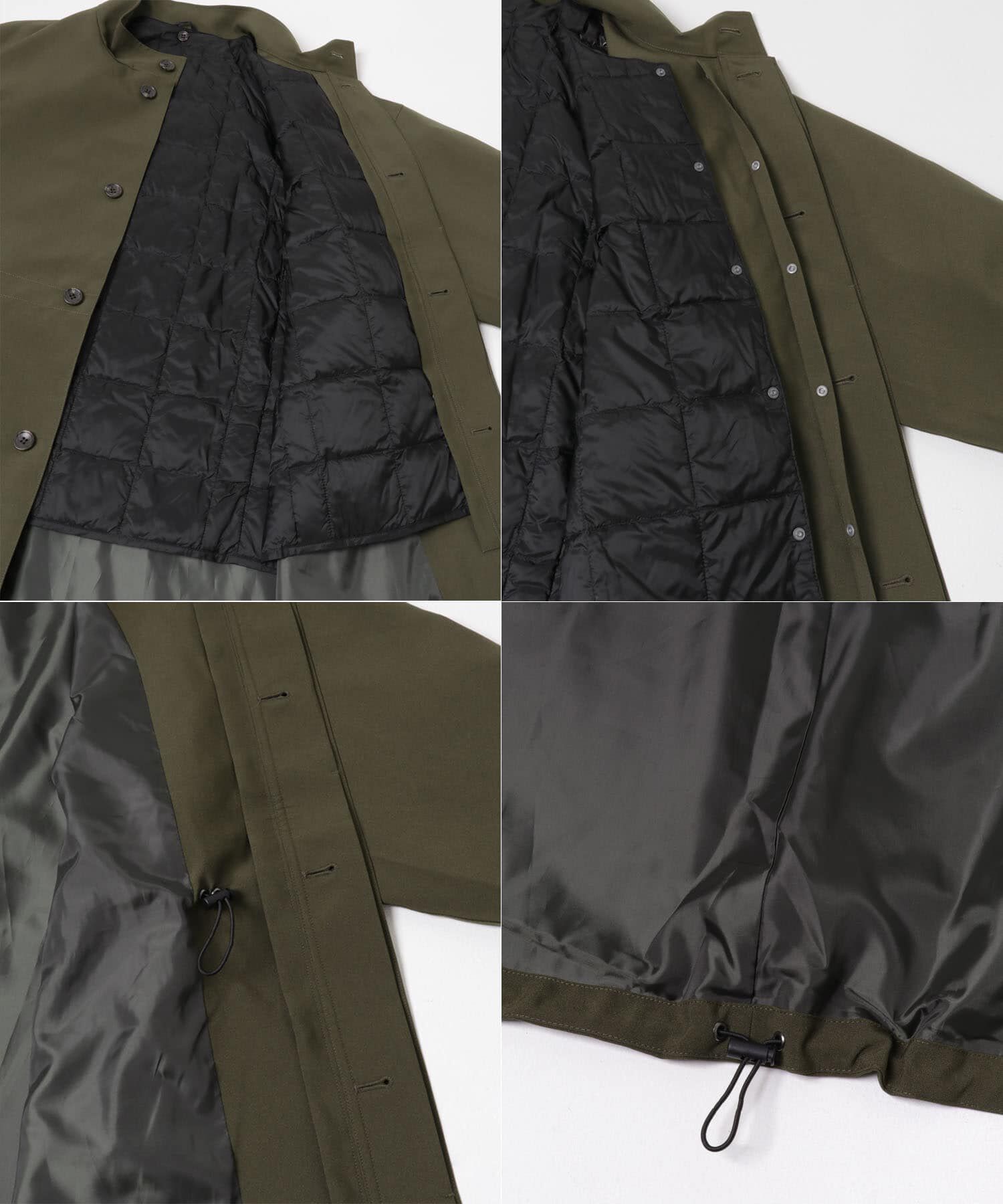 URBAN RESEARCH「『WEB限定』インナーダウン付スタンドカラーロングコート」|ノーカラーコート|