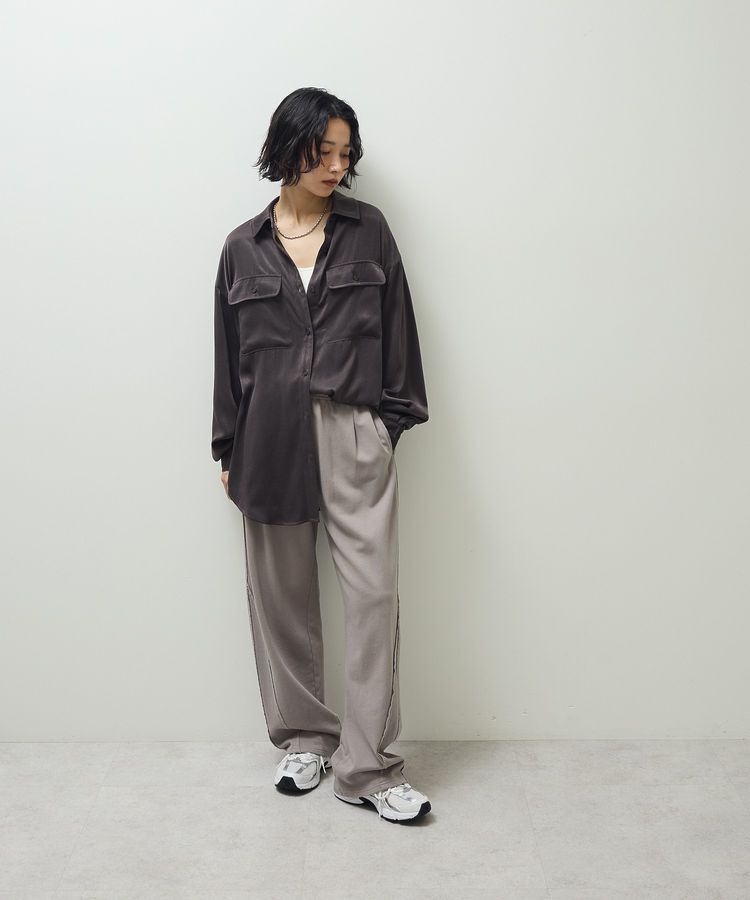 Green Parks「・SUGAR SPOON サテンオーバーシャツ」|シャツ・ブラウス|