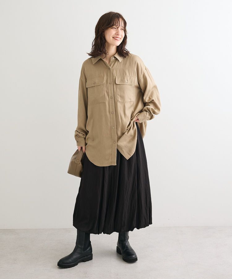 Green Parks「・SUGAR SPOON サテンオーバーシャツ」|シャツ・ブラウス|