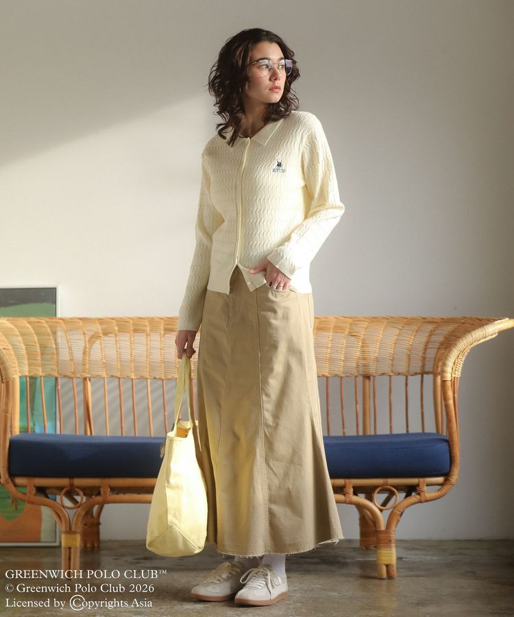 Green Parks「GREENWICH POLO CLUB(TM)ケーブル襟付ニットカーディガン」|カーディガン|