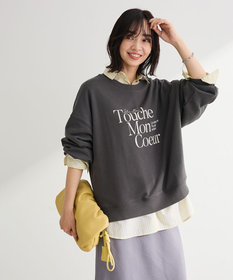 Green Parks「オーバーサイズロゴ裏毛プルオーバー」|スウェット・ジャージ|Charcoal Gray