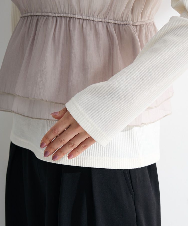 Green Parks「オーガンジービスチェドッキングプルオーバー」|Tシャツ・カットソー|