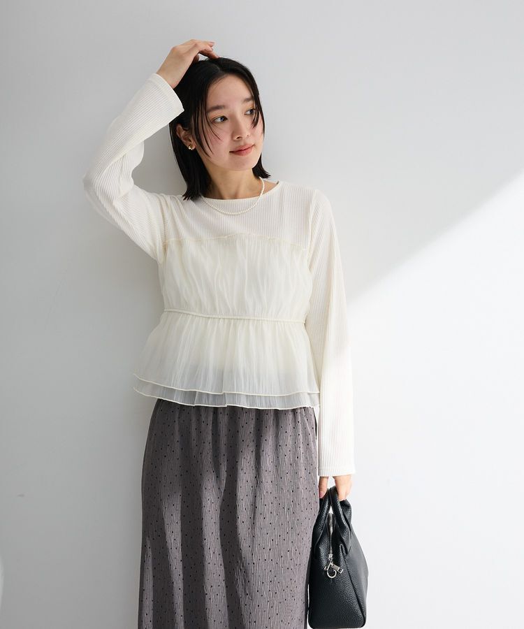 Green Parks「オーガンジービスチェドッキングプルオーバー」|Tシャツ・カットソー|