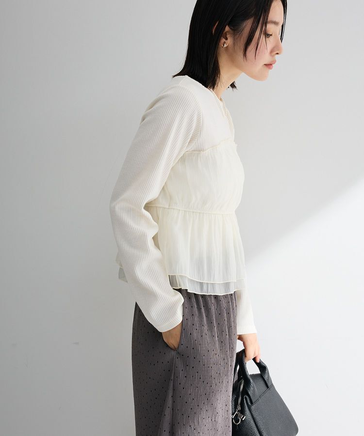 Green Parks「オーガンジービスチェドッキングプルオーバー」|Tシャツ・カットソー|