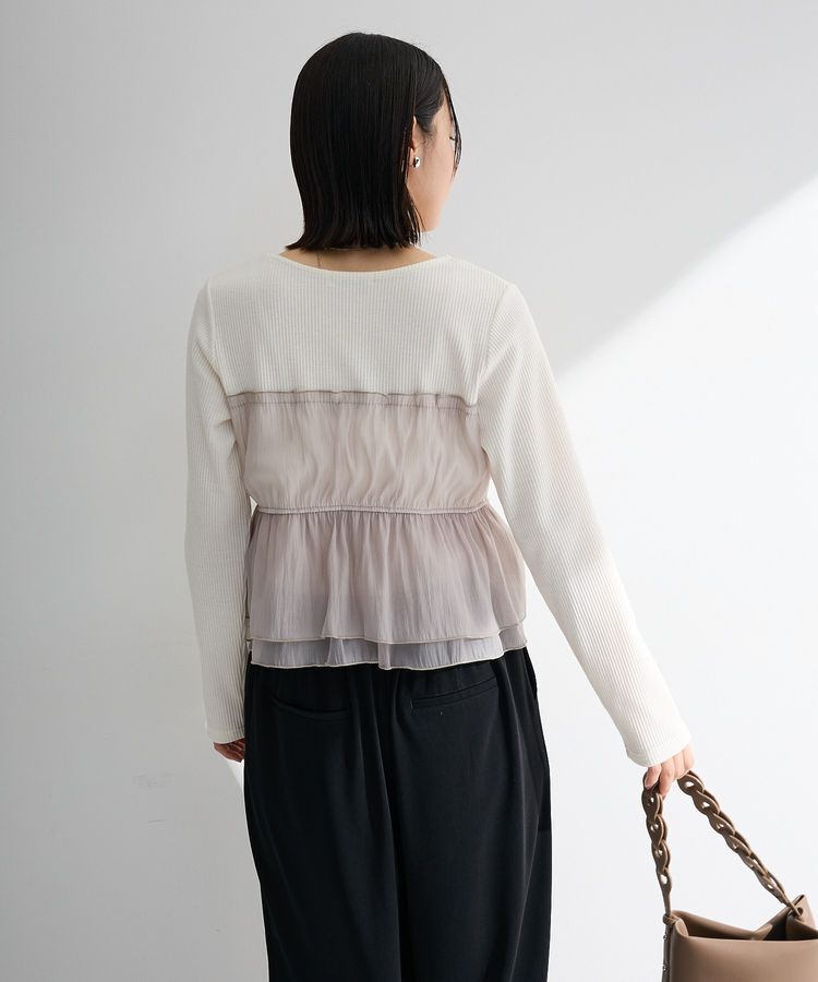 Green Parks「オーガンジービスチェドッキングプルオーバー」|Tシャツ・カットソー|