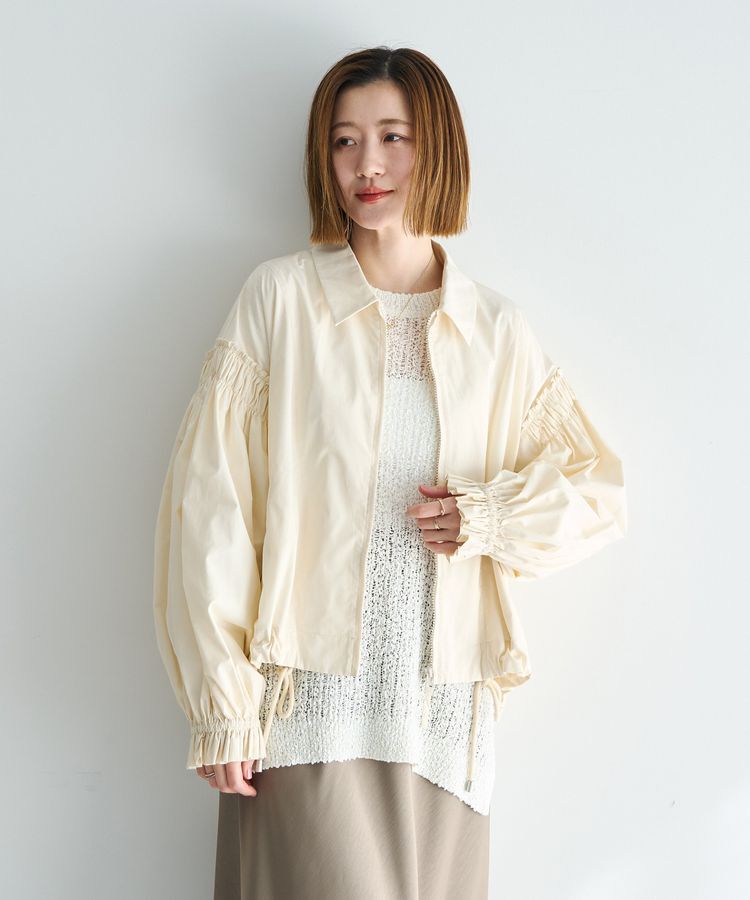 Editt by YECCA VECCA「ボリュームギャザーデザインZIPブルゾン」|ブルゾン・スタジャン|