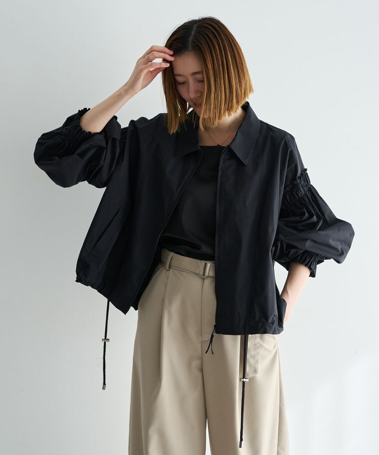 Editt by YECCA VECCA「ボリュームギャザーデザインZIPブルゾン」|ブルゾン・スタジャン|