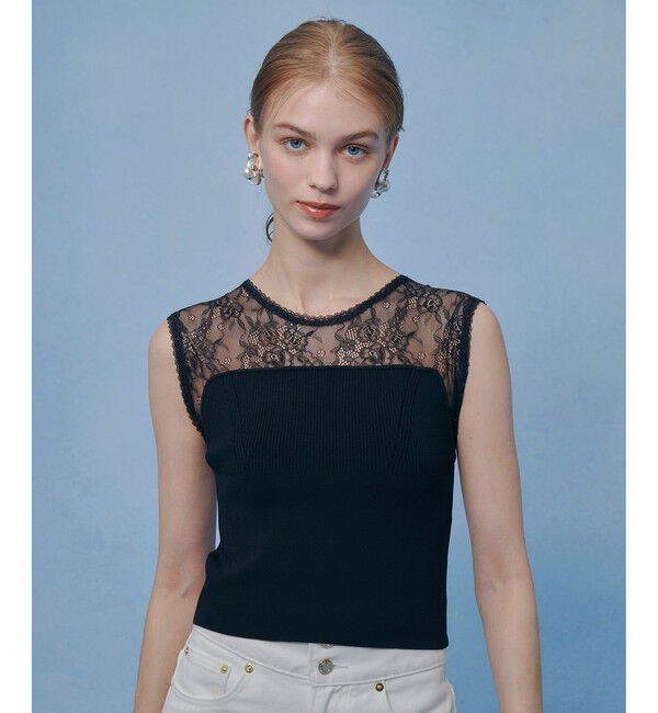 LOULOU WILLOUGHBY「【LOULOU WILLOUGHBY】レーシィビスチェプルオーバー」|ニット・セーター|