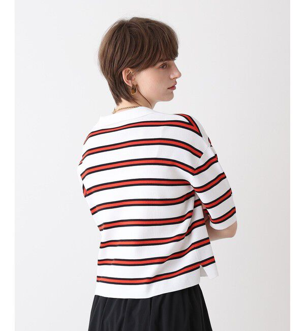 allureville「ボーダーポロ プルオーバー」|ニット・セーター|