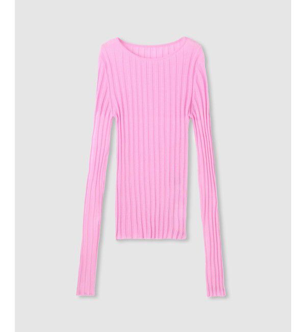 allureville「シアーリブプルオーバー」|ニット・セーター|ピンク