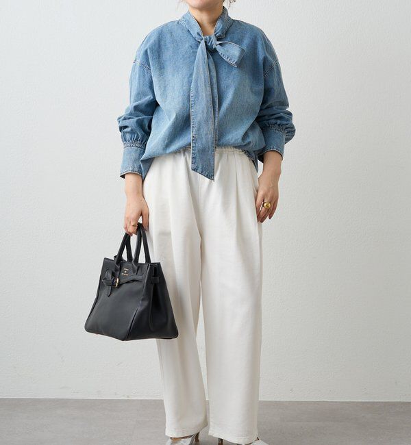  「デニムリボンタイブラウス」|プルオーバー|