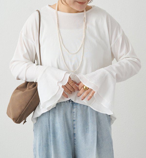  「布帛フレアカフカットソー」|Tシャツ・カットソー|オフホワイト