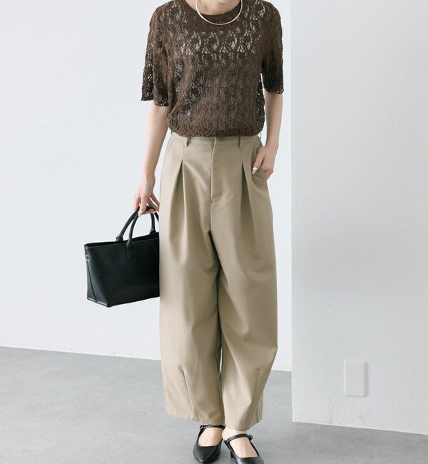  「【接触冷感】バルーンシルエットスラックスパンツ」|スラックス|