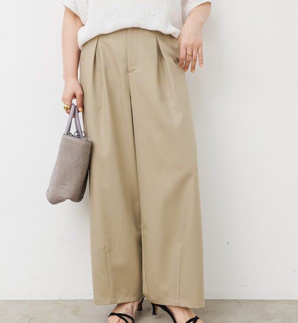  「【接触冷感】バルーンシルエットスラックスパンツ」|スラックス|