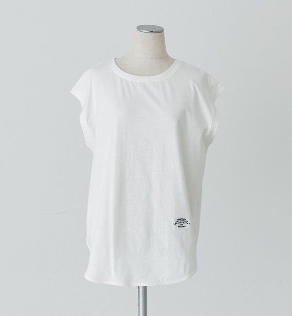  「【汗ジミ防止加工】ワンポイントロゴ刺繍フレンチスリーブTシャツ」|Tシャツ・カットソー|