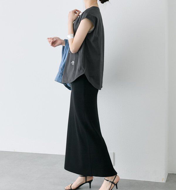  「【汗ジミ防止加工】ワンポイントロゴ刺繍フレンチスリーブTシャツ」|Tシャツ・カットソー|