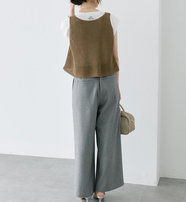  「【接触冷感】ストレートシルエットスラックスパンツ」|スラックス|