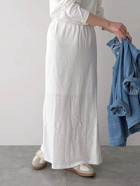 Samansa Mos2「スラブベア天ナロースカート」|スカート|オフホワイト