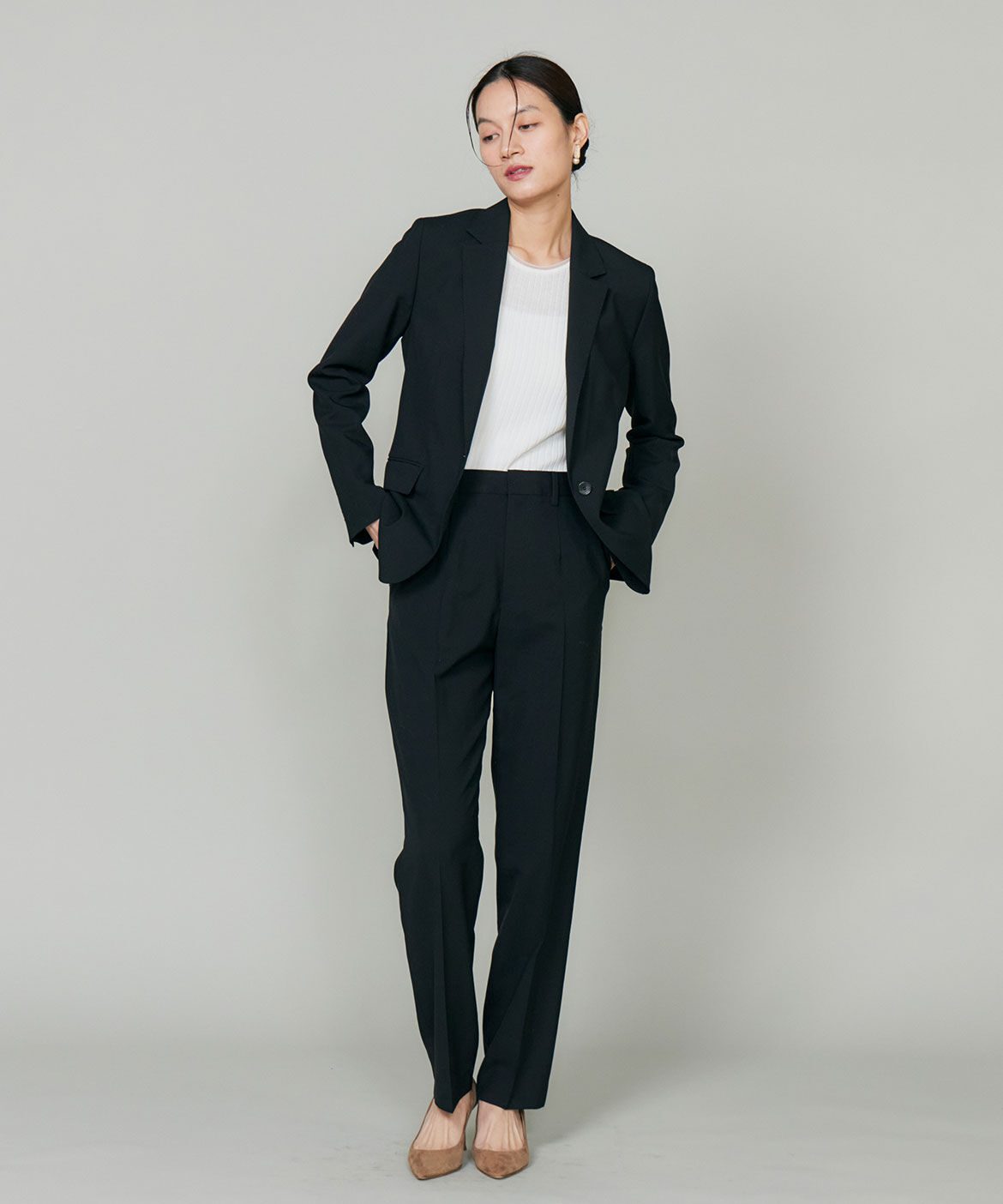 INED「《大きいサイズ》オゾン防縮加工シングルジャケット」|テーラードジャケット|