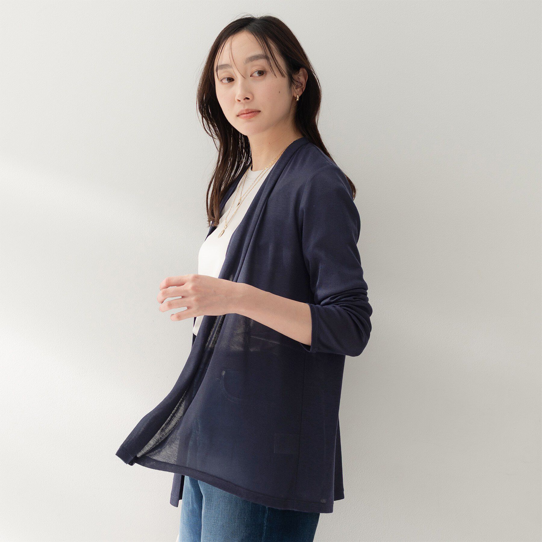 UNTITLED「フライスジャージカーディガン」|カーディガン|