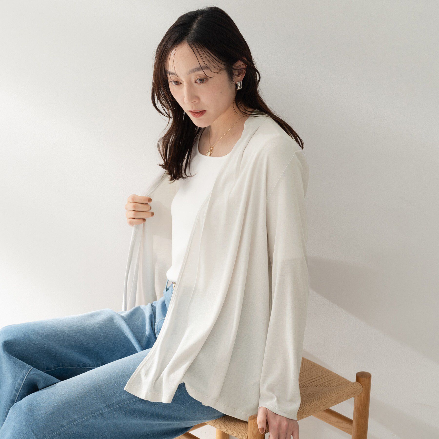 UNTITLED「フライスジャージカーディガン」|カーディガン|