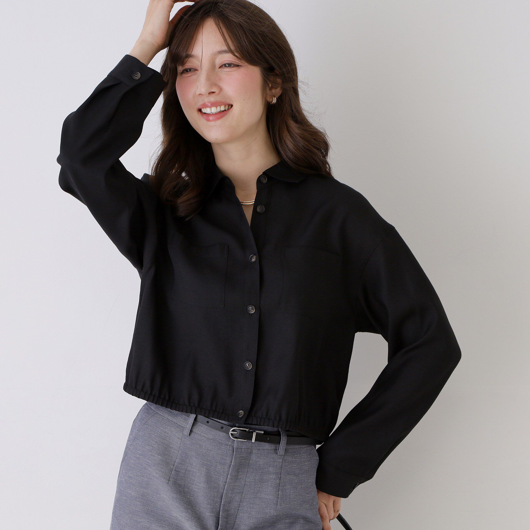 COUP DE CHANCE「【手洗い可/ショート丈】クロップドシャツ」|シャツ・ブラウス|