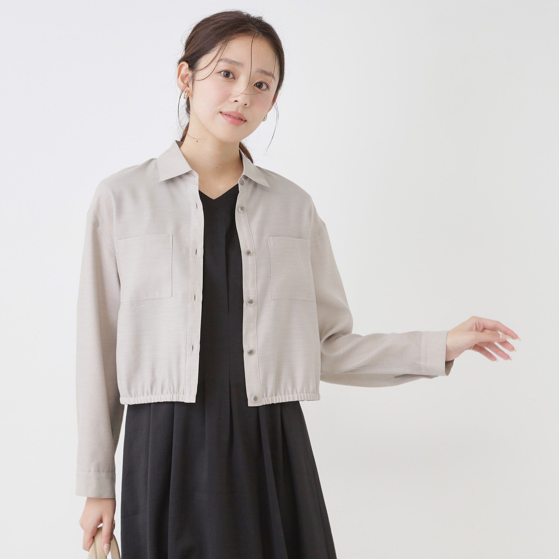 COUP DE CHANCE「【手洗い可/ショート丈】クロップドシャツ」|シャツ・ブラウス|ピンクベージュ(05