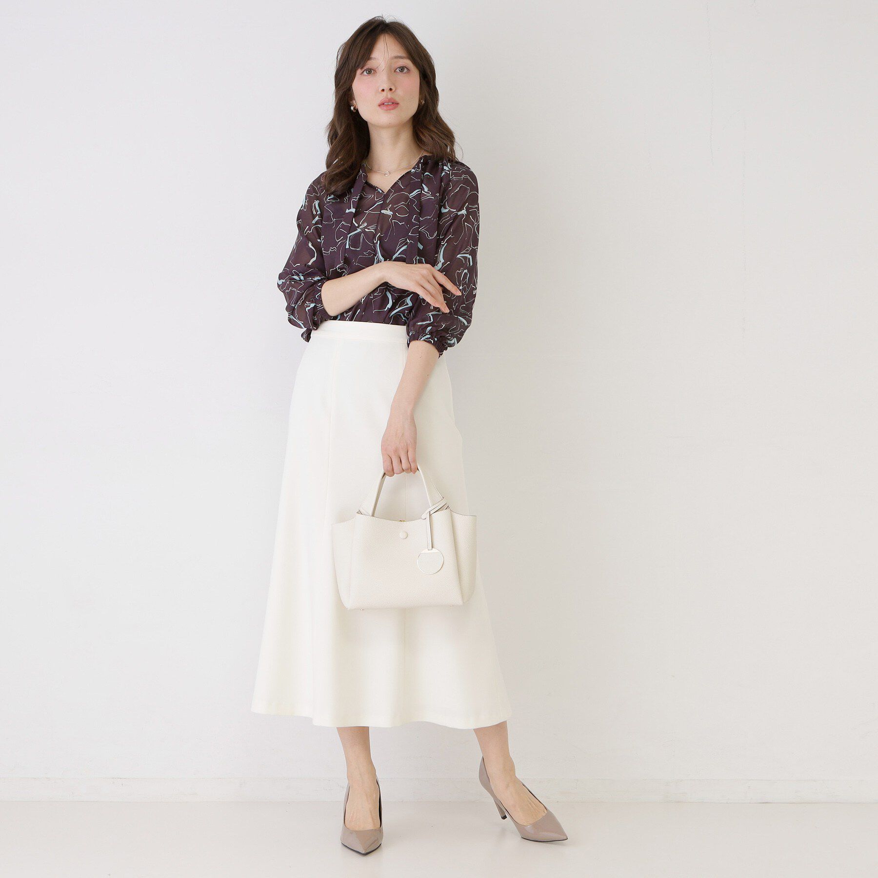 COUP DE CHANCE「【手洗い可/通勤服】シアーローン花柄ブラウス」|シャツ・ブラウス|