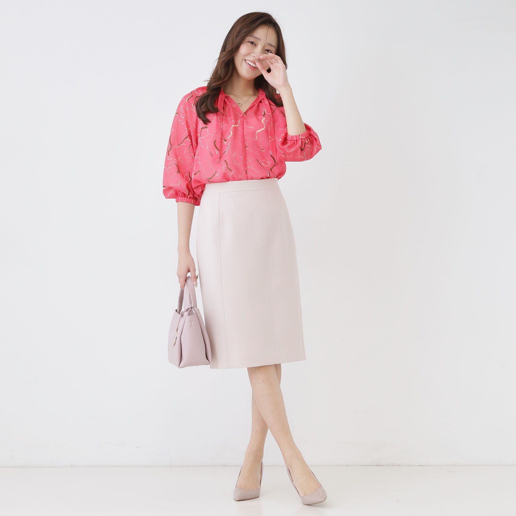 COUP DE CHANCE「【手洗い可/通勤服】シアーローン花柄ブラウス」|シャツ・ブラウス|