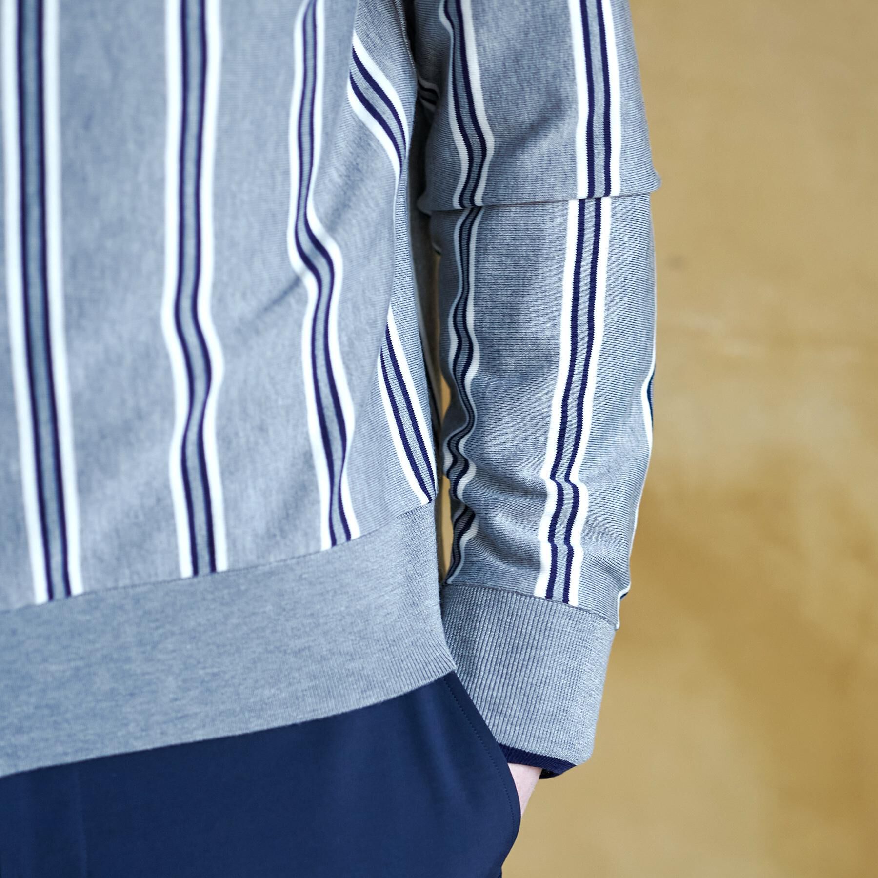 DRESSTERIOR「【ウォッシャブル】ウールレーヨン ストライプラウンドネックカーディガン」|カーディガン|