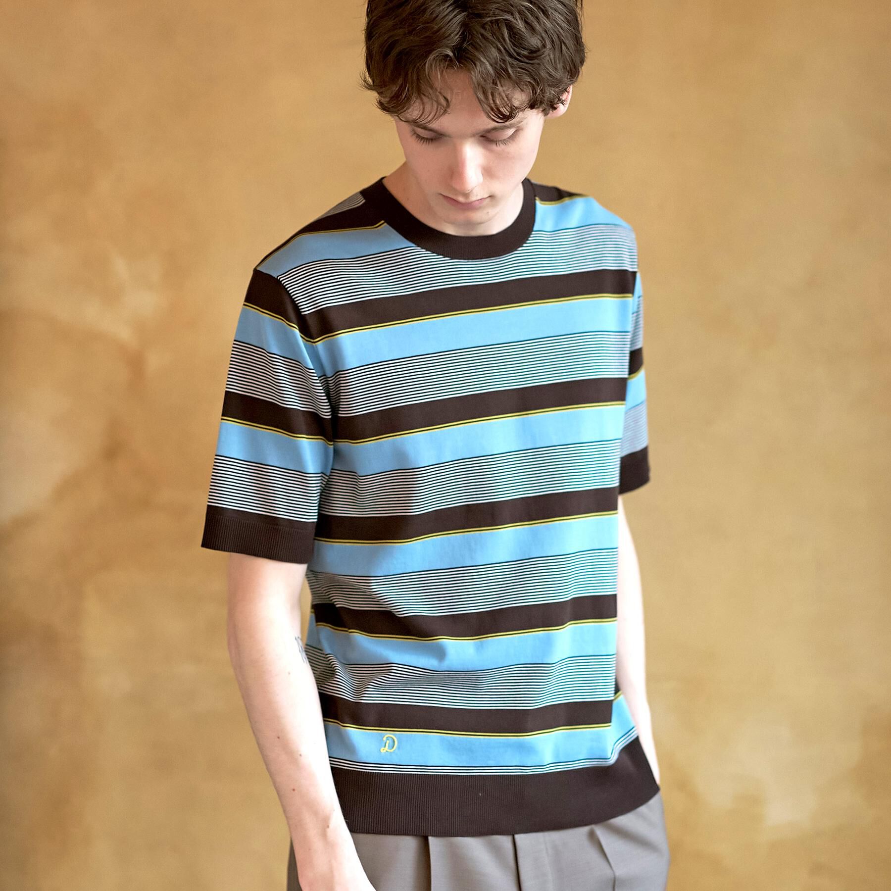 DRESSTERIOR「【ウォッシャブル】コットンシルク マルチボーダーニット」|ニット・セーター|