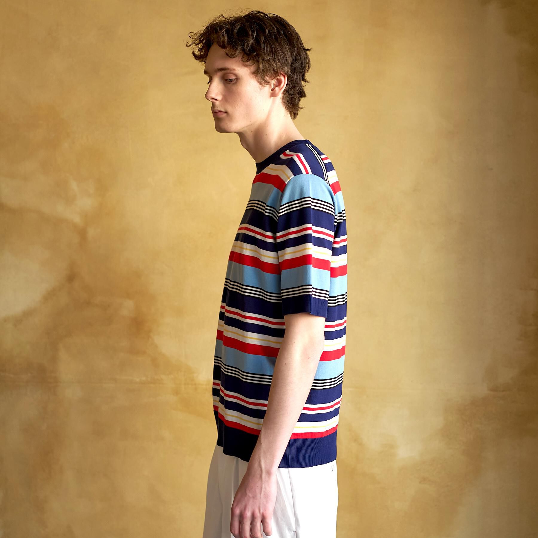 DRESSTERIOR「【ウォッシャブル】コットンシルク マルチボーダーニット」|ニット・セーター|