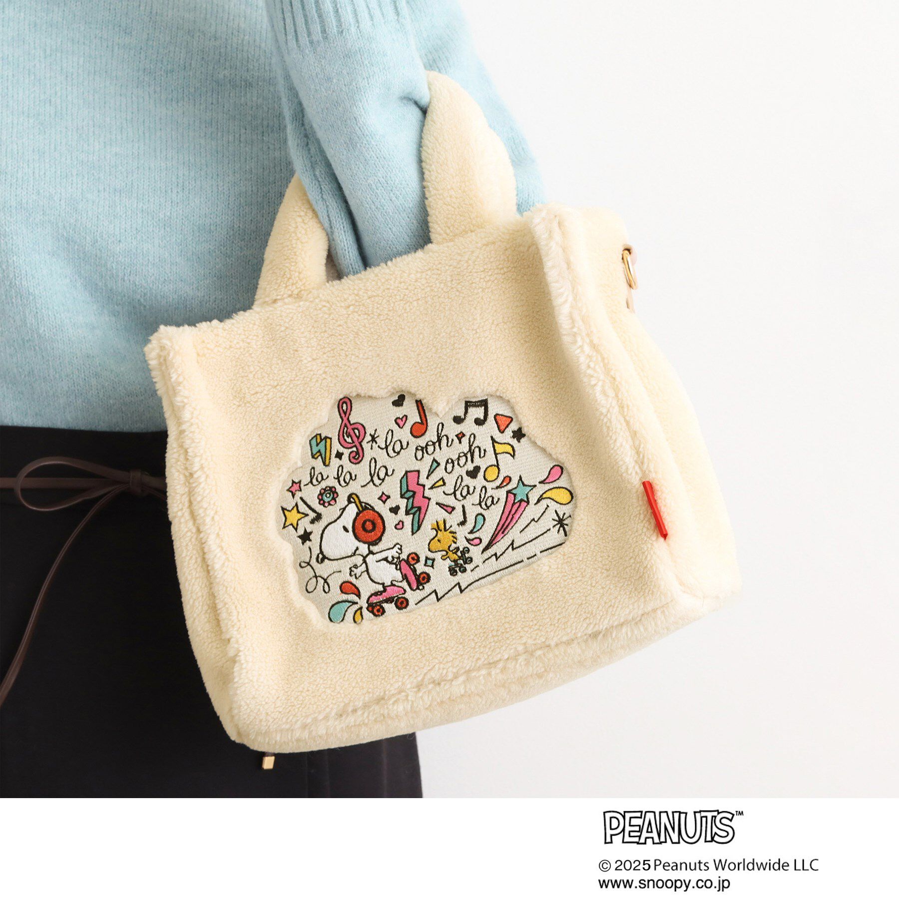 grove「【PEANUTS】ボアスクエア2WAYトート」|トートバッグ|アイボリー(004)