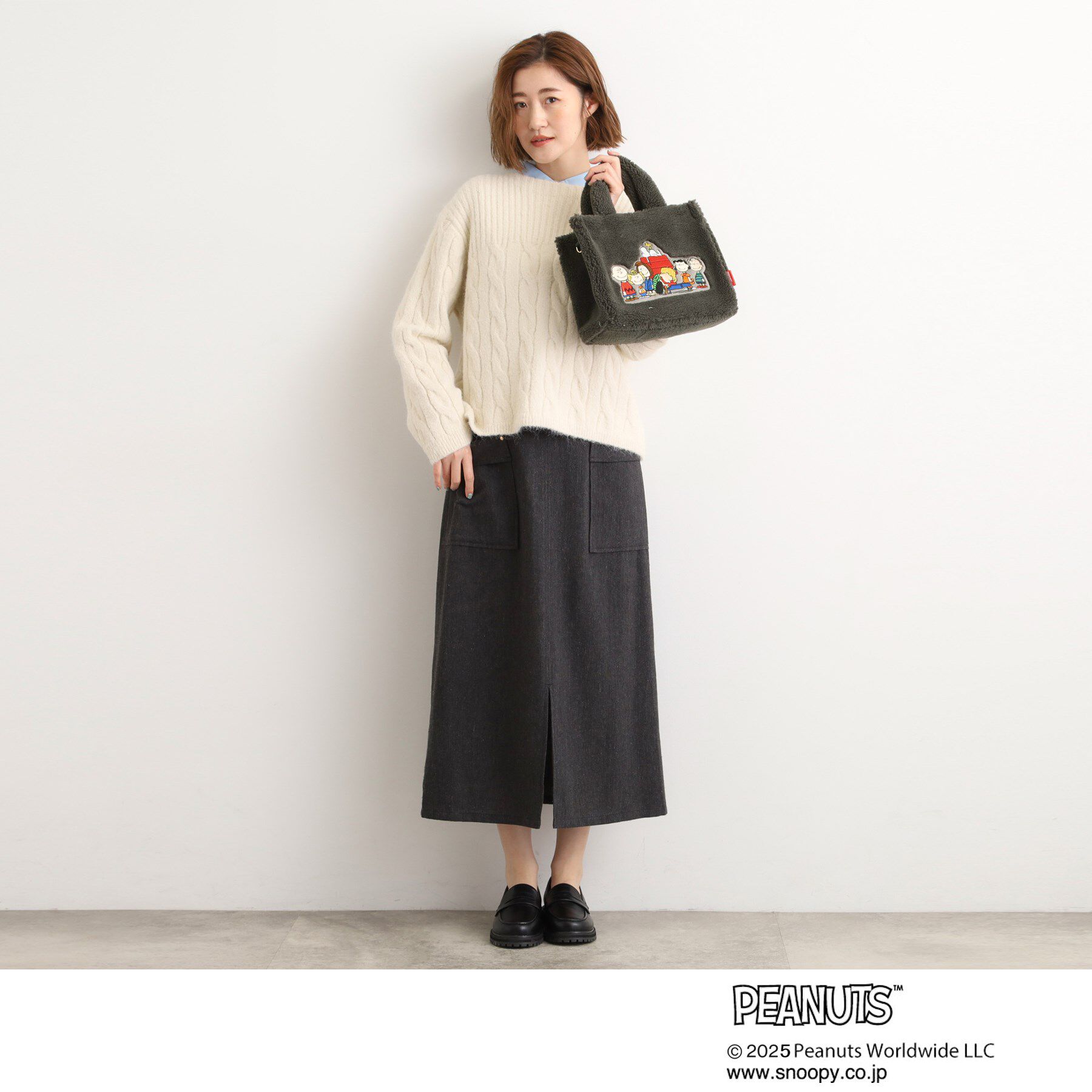 grove「【PEANUTS】ボアスクエア2WAYトート」|トートバッグ|