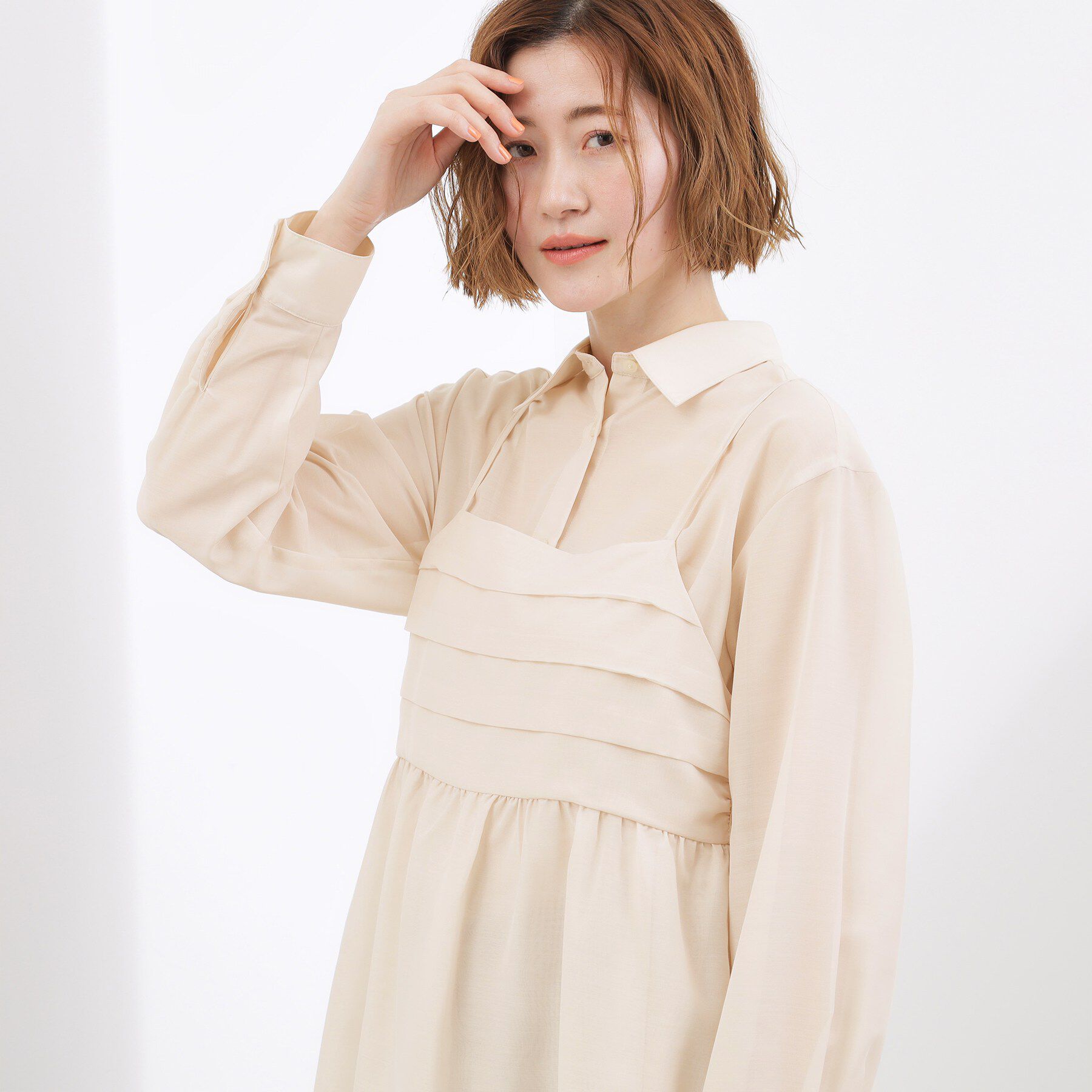 grove「【2点SET】今どきシアーシャツ＆キャミセット」|シャツ・ブラウス|