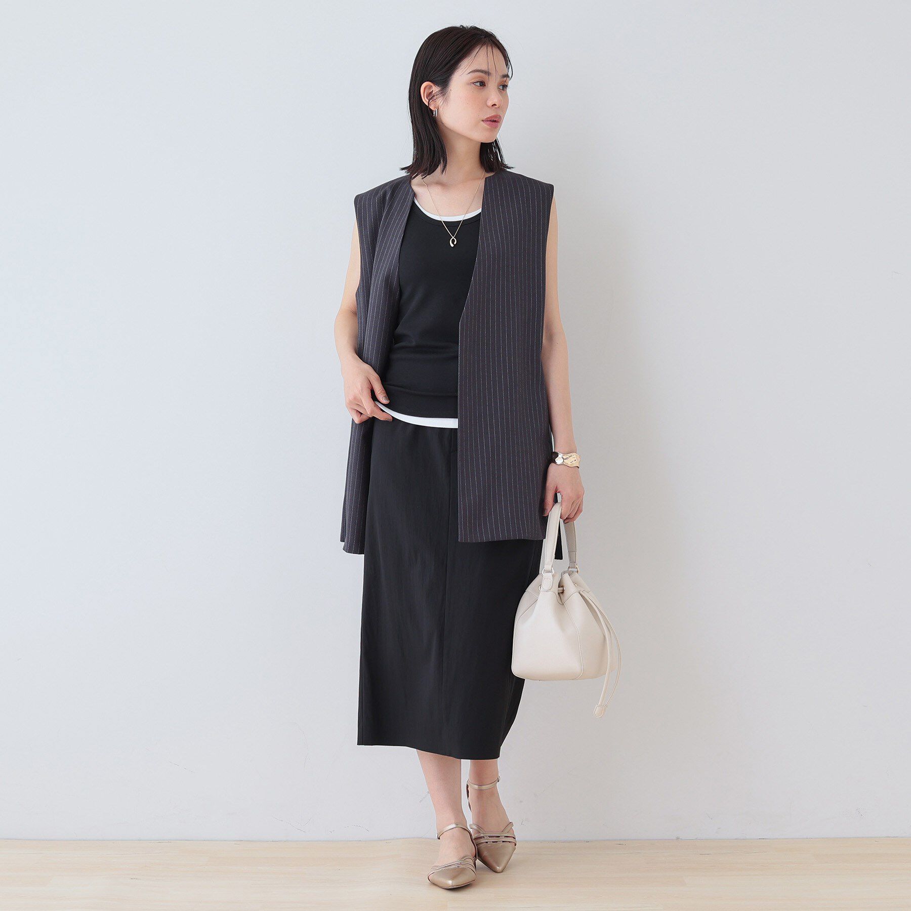 INDIVI「【洗える／SETUP可能／UVケア】ストレートラインスカート」|スカート|