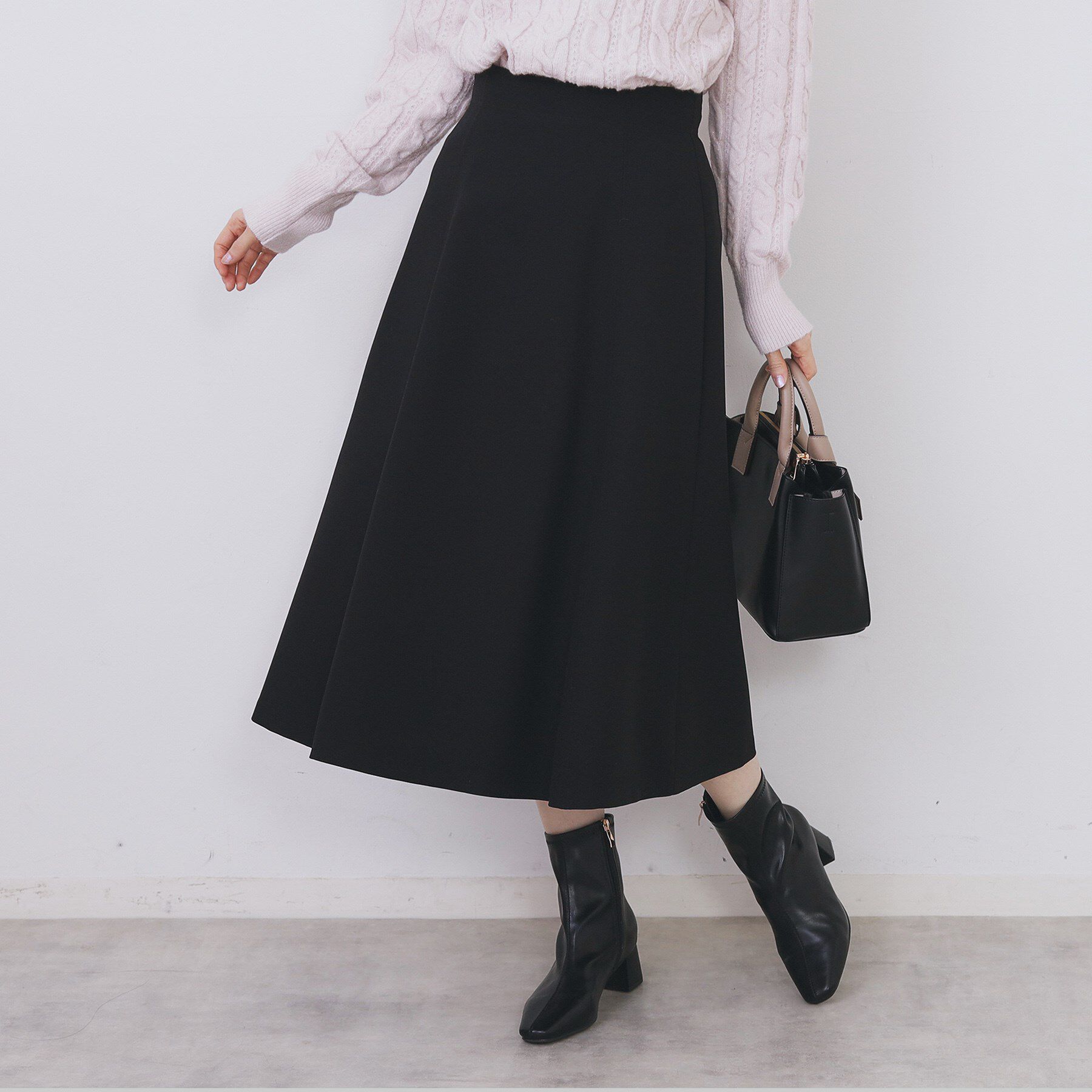 index「フレアスカート【洗濯機OK/防シワ/イージーアイロン】」|スカート|ブラック(019)