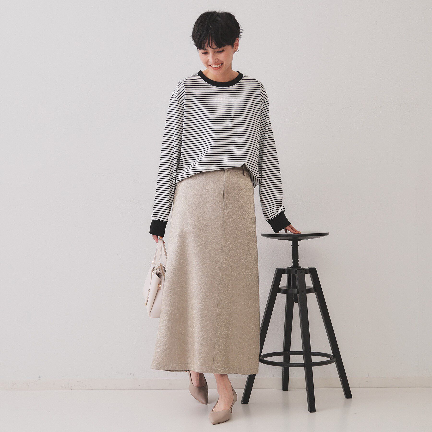 OPAQUE.CLIP「ボーダールーズフィットカットソー【洗濯機洗い可】」|Tシャツ・カットソー|